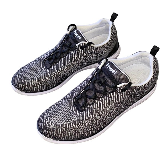 Propet Shoes - 9.5 Propet TravelFit Pro Black & White Womens Sneakers Shoes
